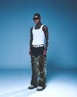 DESTROYED DENIM PANTS (BLUE)