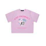 CAT&BUNNY CROP T-SHIRT [4COLOR]