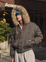 [Lining Fur] トリシャーラクーンファーカットパディングジャンパー