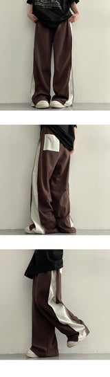 Hip Slit Coloring Pocket Wide Pants