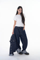 Non fade roll-up denim pants
