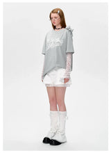 13DE MARZO ベアレイヤードレーシーTシャツ