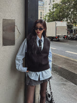 [U-BAISC] Jay Over V-neck Knit Vest