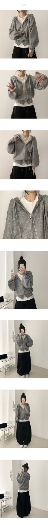 Flo Pendant Loose Fit Knit Hooded Zip-Up