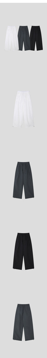 [Unisex] ナイロンツータックロープバンドパンツ(3color)
