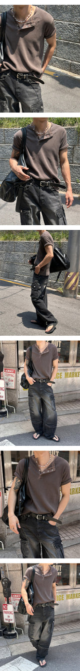 [Unisex] マルチカーゴデニムパンツ(3color)
