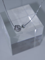 metal heart ball necklace