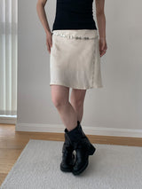 color silk flare midi skirt
