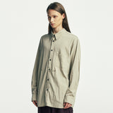 wrap pin drape shirt beige