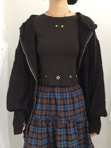 Eyelet Cropped Punching T