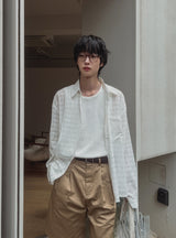 ウェイシースルーチェックシャツ