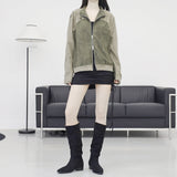 biker suede jumper