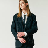 ハーフステッチシングルブレザー / Half stitch single blazer black