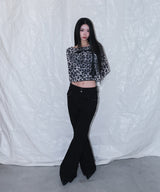 ラフゴシッククロスパッチカーディガン - leopard