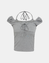 Teeny Strap Lace-Up Top