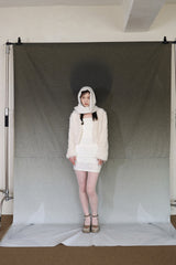 百合 Oriental paisley muffler (White)