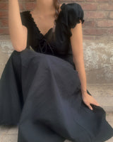 Winder frill long dress