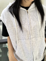 The New Byul two-way hooded vest zip-up