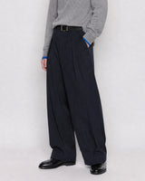 (UNISEX) ピンタック ストライプ ワイド スラックス