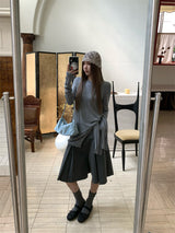 サイドストラップソフト長袖Tシャツ