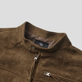 (MADE) ONE PICK WESTERN BIKER SUEIDE JACKET-BROWN