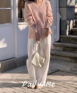 Loose fit V-neck knitwear(2color)