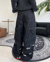 Pale Fold Damage Raw Denim