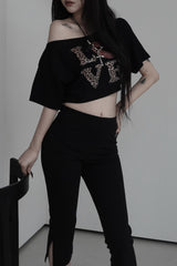 leopard love off shoulder T (2color)