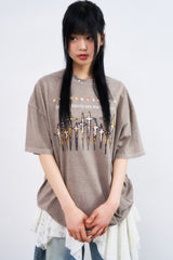 カースメニークロスピグメントオーバーTシャツ