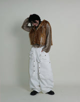 Tier Bambi Fake Fur Hooded Vest (Short Quilted)