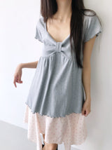 チャーミングなリボンTシャツ (3color)