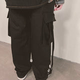 strap elastic pants_black