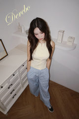 Lemon spandex cap zip-up sleeveless T-shirt