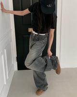 Wad wide denim pants