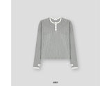 Cumin Fingerhole Waffle Henley neck 4C