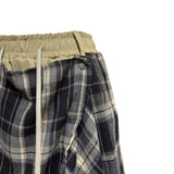 (2color) Check Wrap Layered Wide Banding Pants