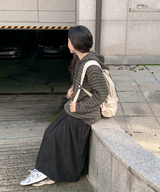 Milk Stripe Dangara Striped Hooded Knitwear