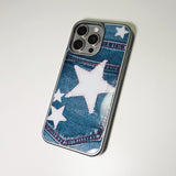 Patched Star Pocket Denim Case Wash Blue (SV_MagSafeGlass)