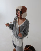 Camel quilting quilted earring truffler hat