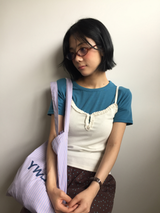オッティ フリル ボタン ノースリーブ トップ (3color)