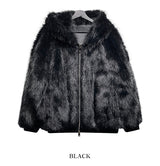Kuro two way fur hoodie zip-up