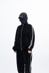 Stua Velour Velvet Set-Up Zip-Up