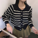 [BELLIDE MADE] ELLE、ストライプニットカーディガン