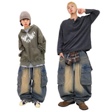 Vintage Washing Cargo Balloon Pants