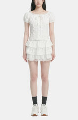Soel Shirring Line Puff Blouse
