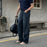 [1+1] LMN オールデイクールリネンワイドデニムパンツ (5 colors)