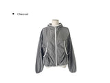 Pita Color Matching Shirring Windbreaker Hood Zip-Up