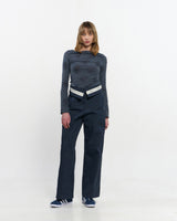 Fold Over Wide Slacks _ NAVY