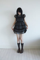 BABYDOLL DRESS IN BLACK CHECK