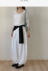 Harem Nylon Balloon Fit Wide Pants